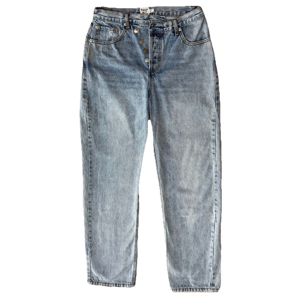 Princess Polly Womens 4 High Waist Straight Cut Jeans 28x30 Denim Pants 5 Pocket